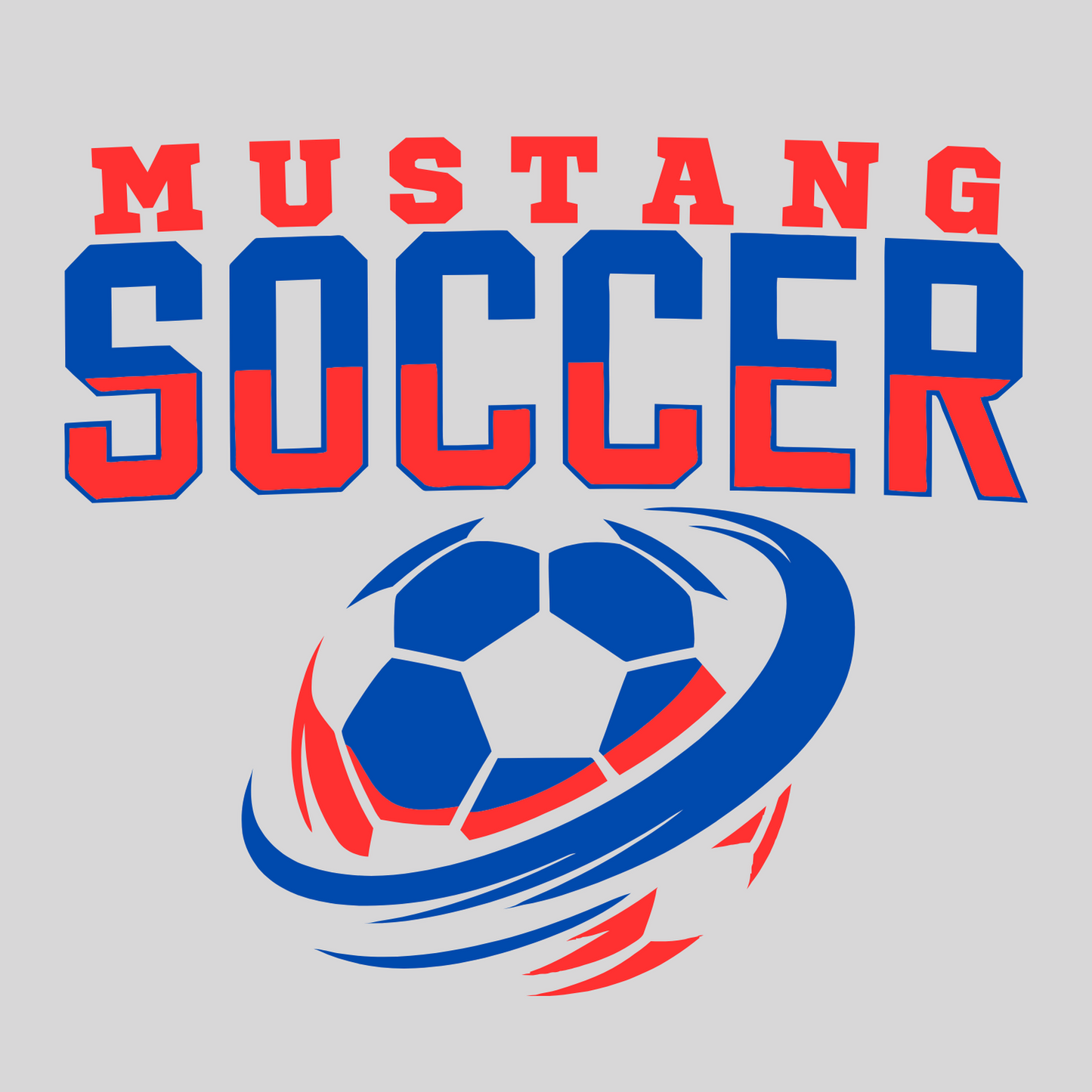 Mustang Soccer Gray Swoosh