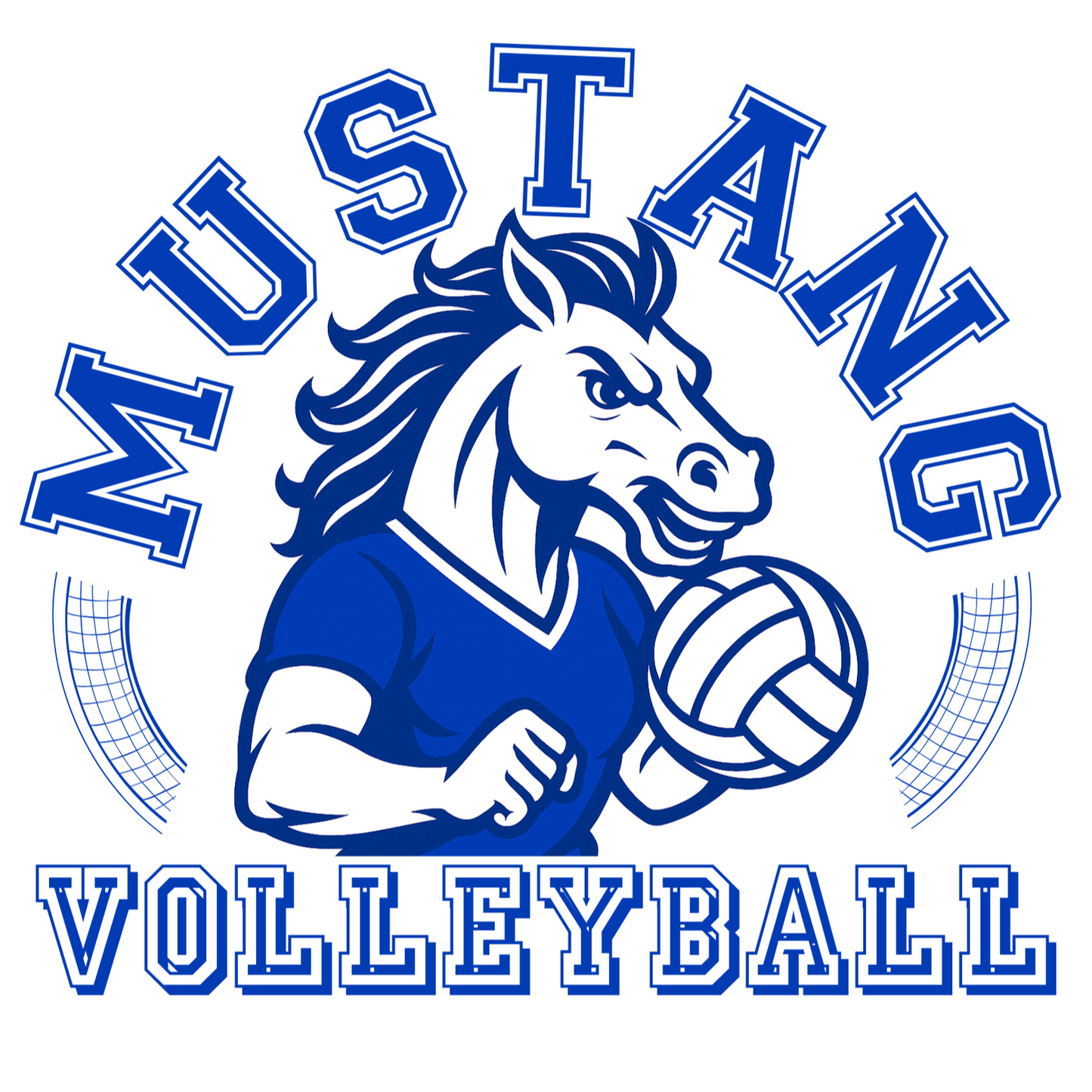 Mustang Playing Volleyball