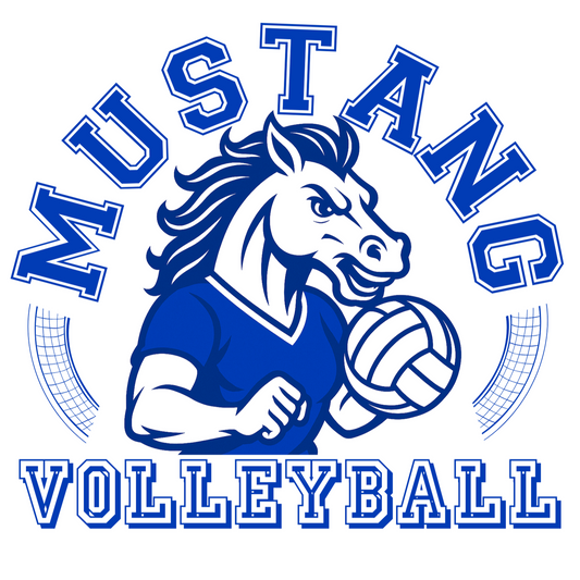 Mustang Playing Volleyball