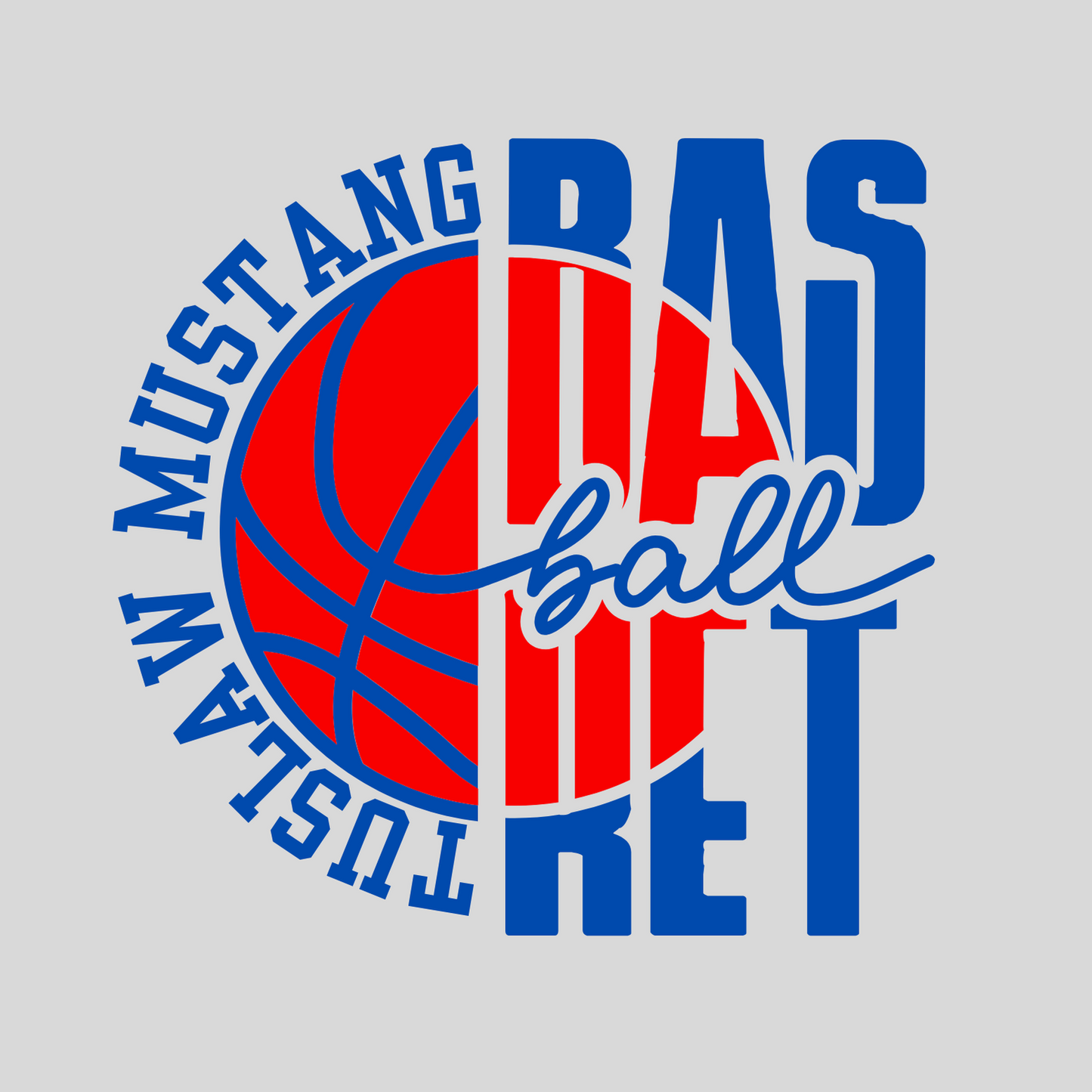 Mustang Basketball Cursive