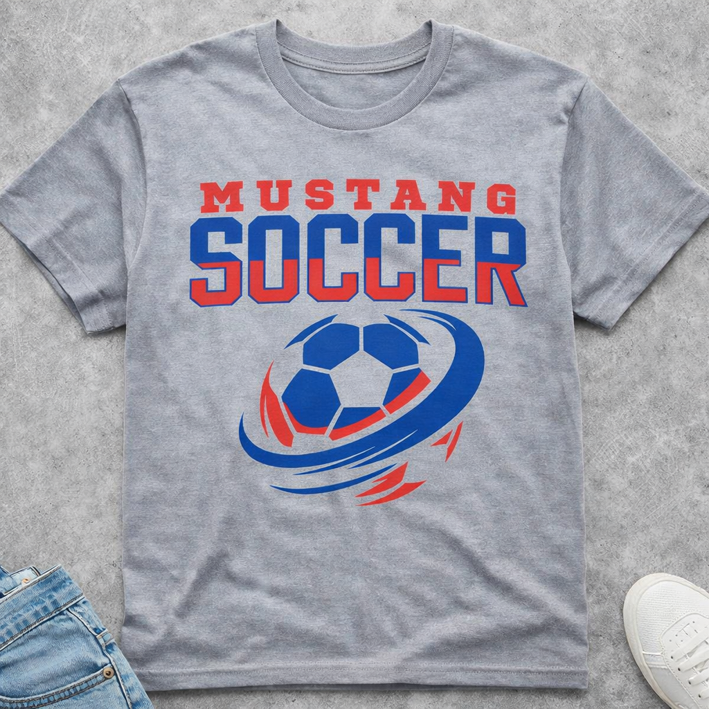 Mustang Soccer Gray Swoosh