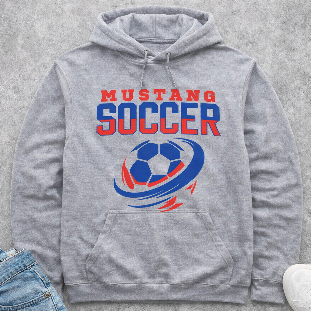 Mustang Soccer Gray Swoosh