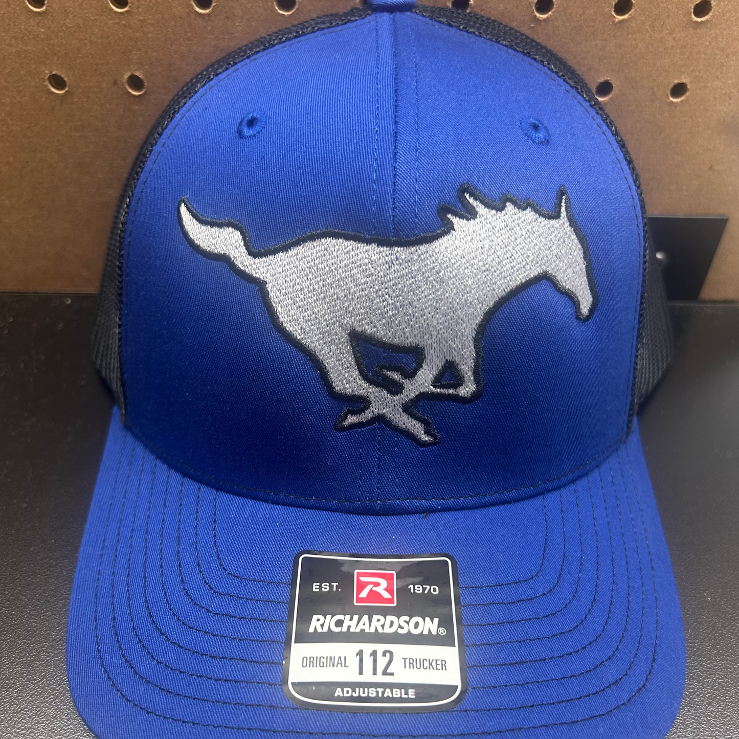 Black and Blue Running Mustang Richardson Snapback