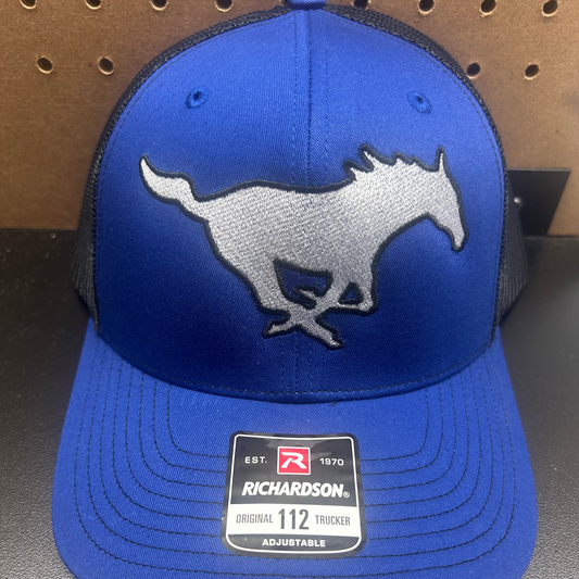 Black and Blue Running Mustang Richardson Snapback