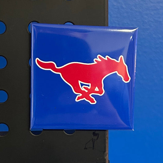 Red Running Mustang 2x2 Magnet