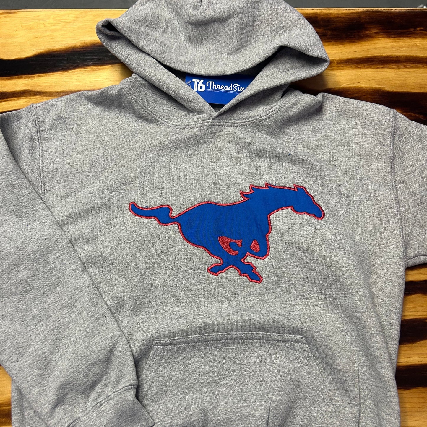 Gray Running Mustang Applique