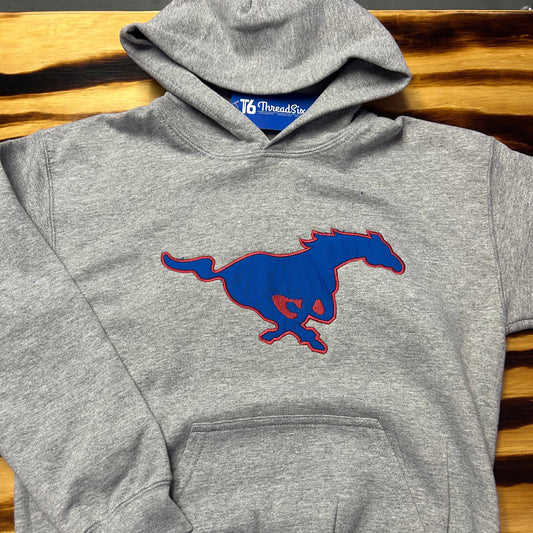 Gray Running Mustang Applique