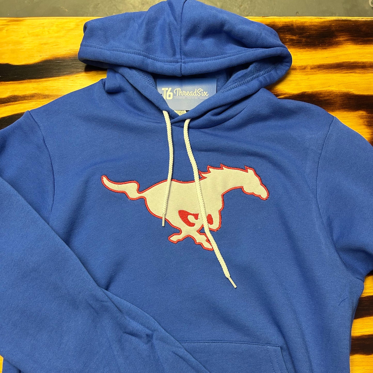 Blue Running Mustang Appliqué