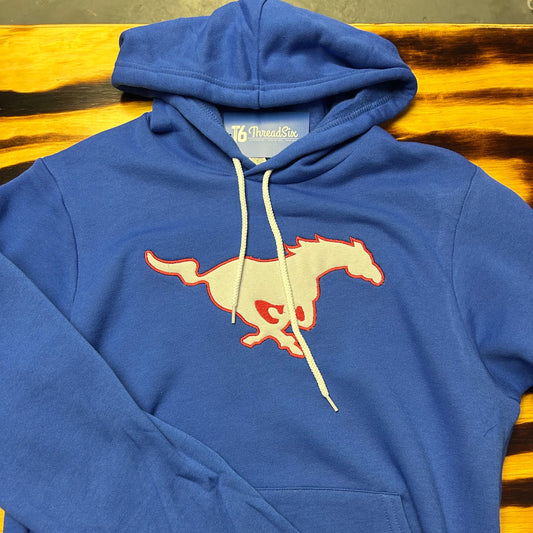 Blue Running Mustang Appliqué